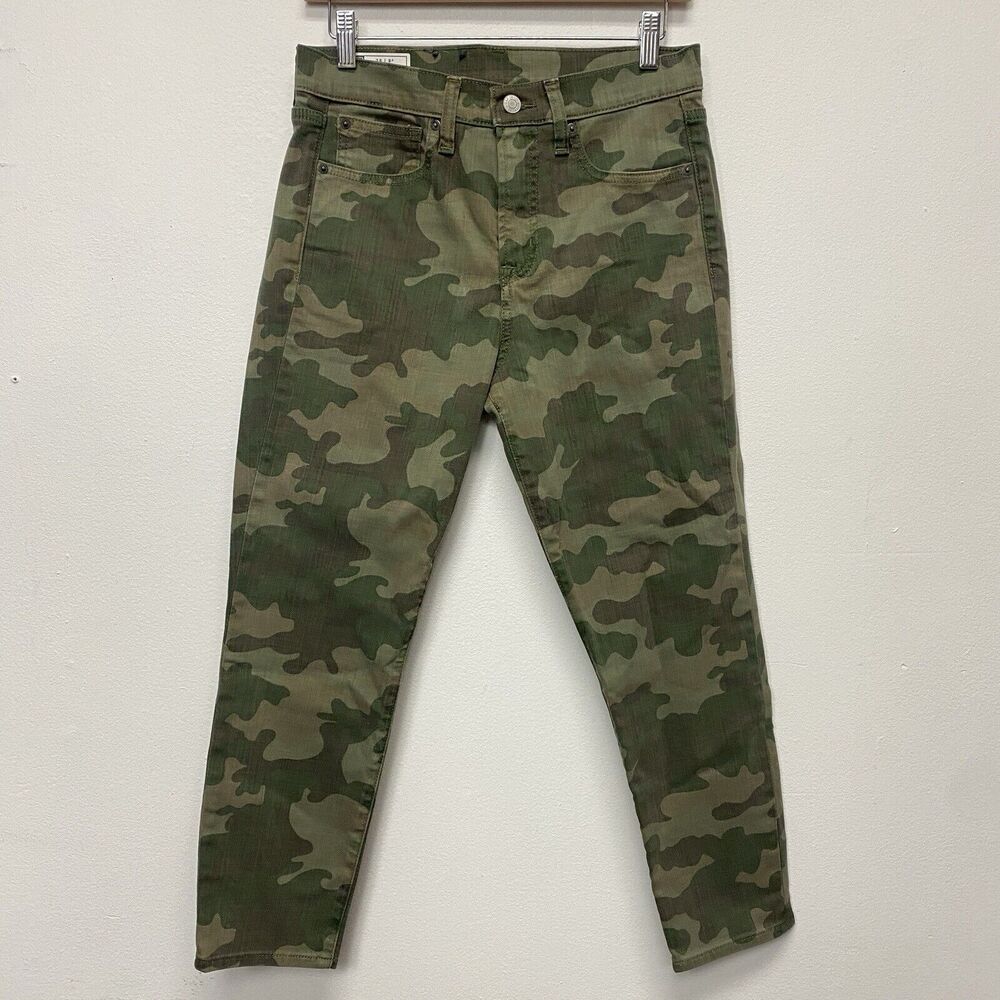 Gap Camouflage Pants Women's Sz 29/8 Petite True Skinny High Rise Olive Green
